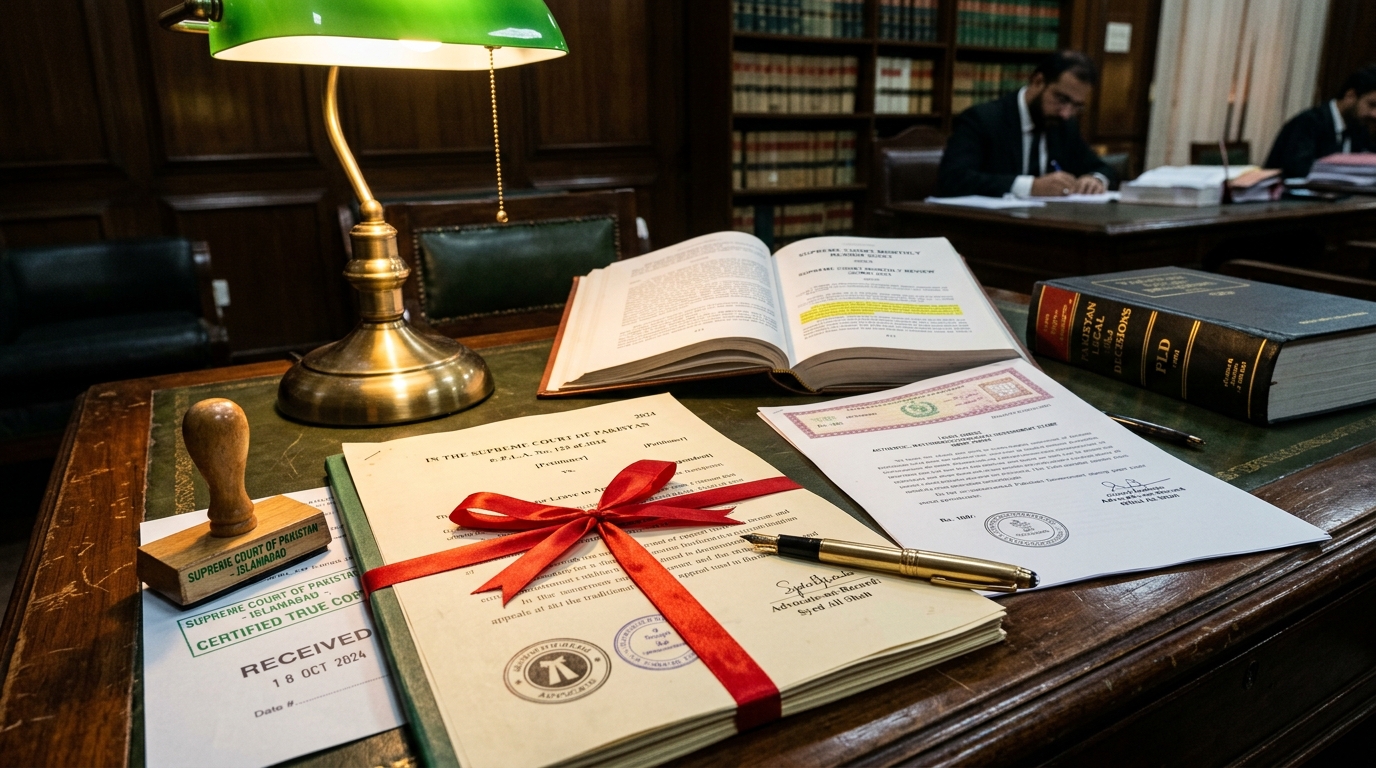 Civil Petition for Leave to Appeal CPLA Legal Dossier with Stamp Paper SCMR Law Reports and Notary Attestation