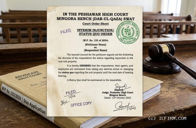 Emergency Stay Order Interim Injunction Peshawar High Court Dar-ul-Qaza Swat Bench