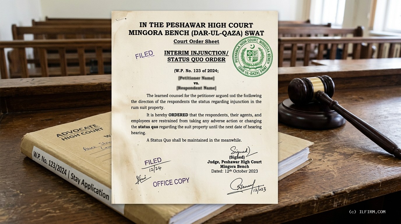 Emergency Stay Order Interim Injunction Peshawar High Court Dar-ul-Qaza Swat Bench