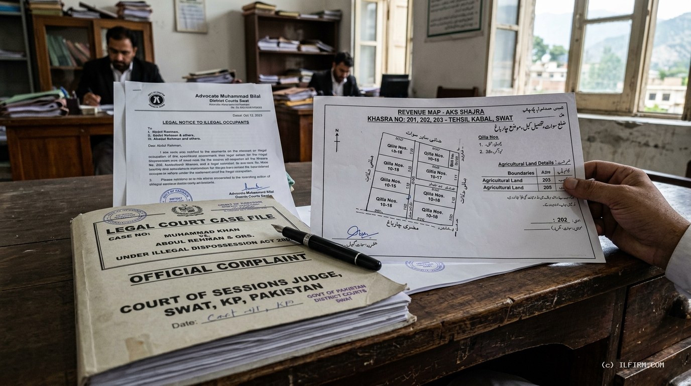 Illegal Dispossession Act 2005 Court Complaint and Aks Shajra Land Recovery Swat