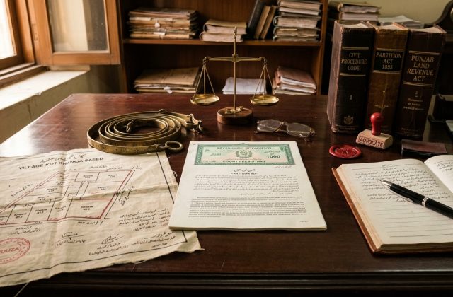 Suit for partition of immovable property in Pakistan legal desk with Aks Shajra and Partition Act 1893