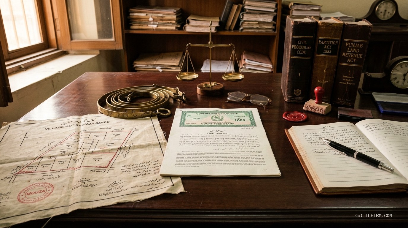 Suit for partition of immovable property in Pakistan legal desk with Aks Shajra and Partition Act 1893