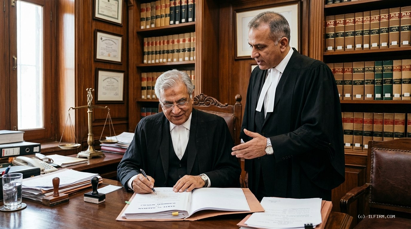 Senior Pakistani property dispute advocates in legal chambers advising on suit for specific performance under Specific Relief Act 1877