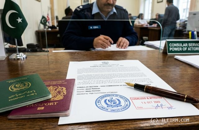 UK to Pakistan Power of Attorney High Commission London Attestation
